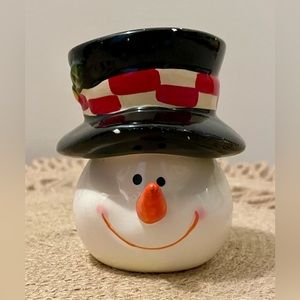 Vintage 2 piece Snowman with Hat salt and pepper shaker set